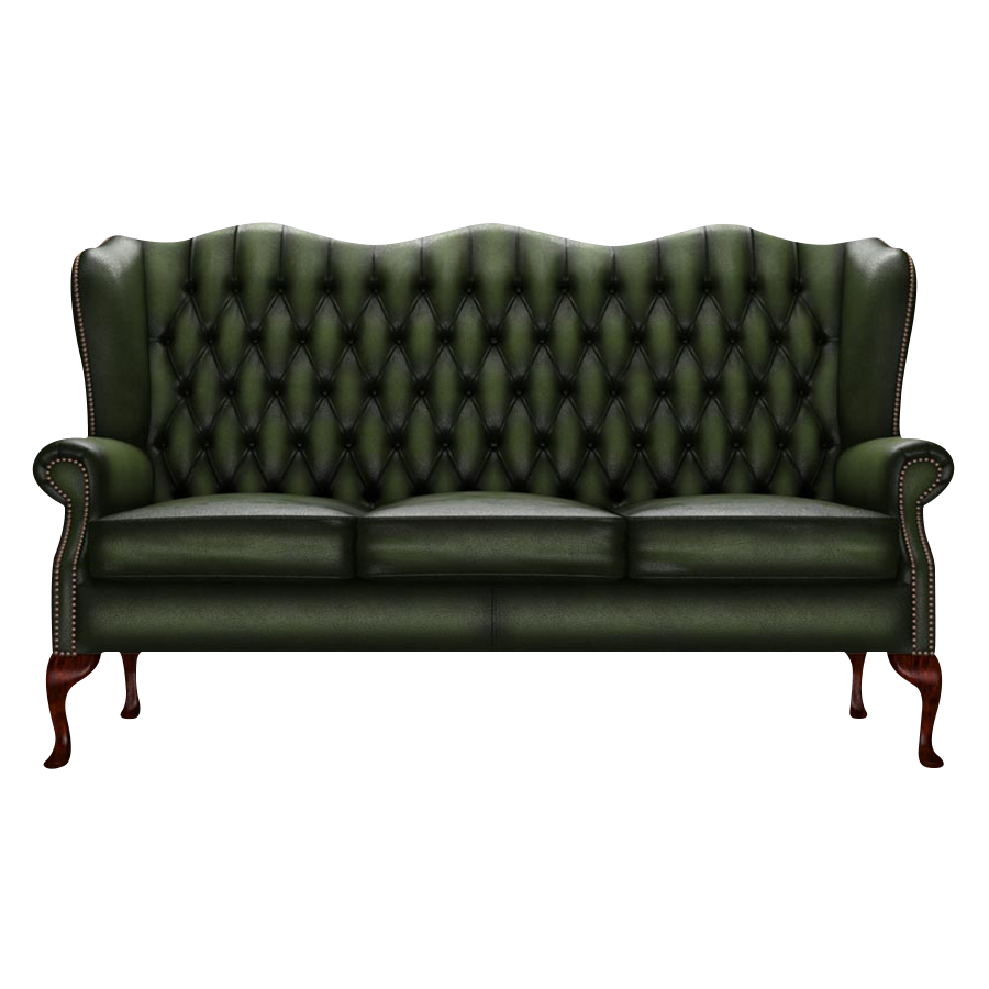 Gladstone 3 Sits Chesterfield Soffa Antique Green