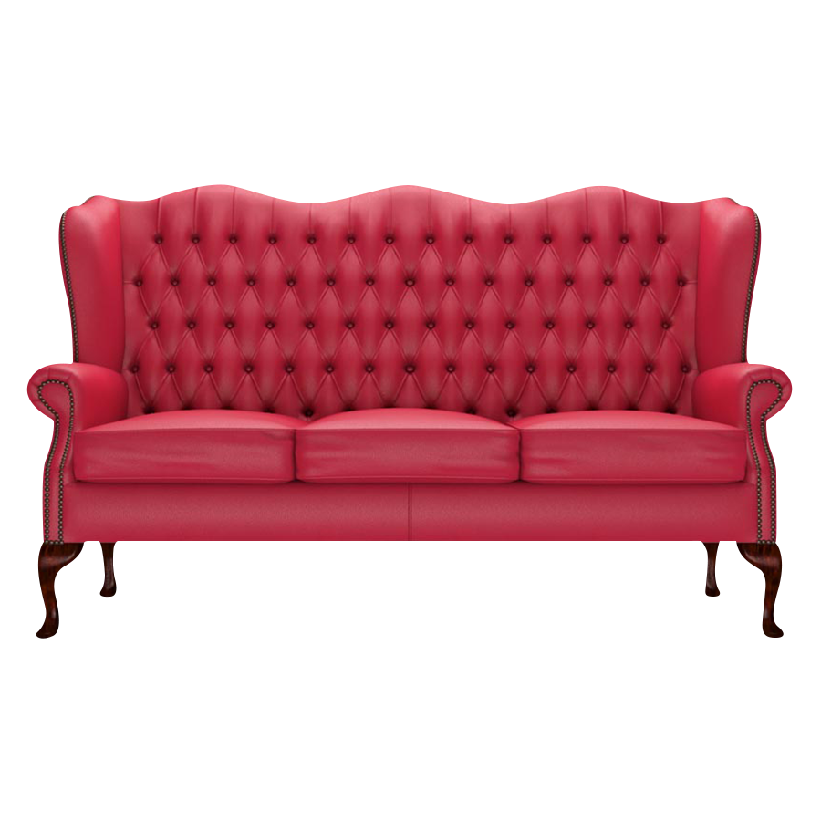 Gladstone 3 Sits Chesterfield Soffa Shelly Flame Red