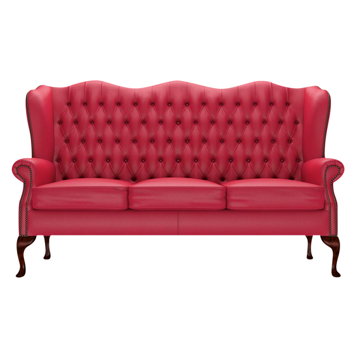 Gladstone 3 Sits Chesterfield Soffa Shelly Flame Red