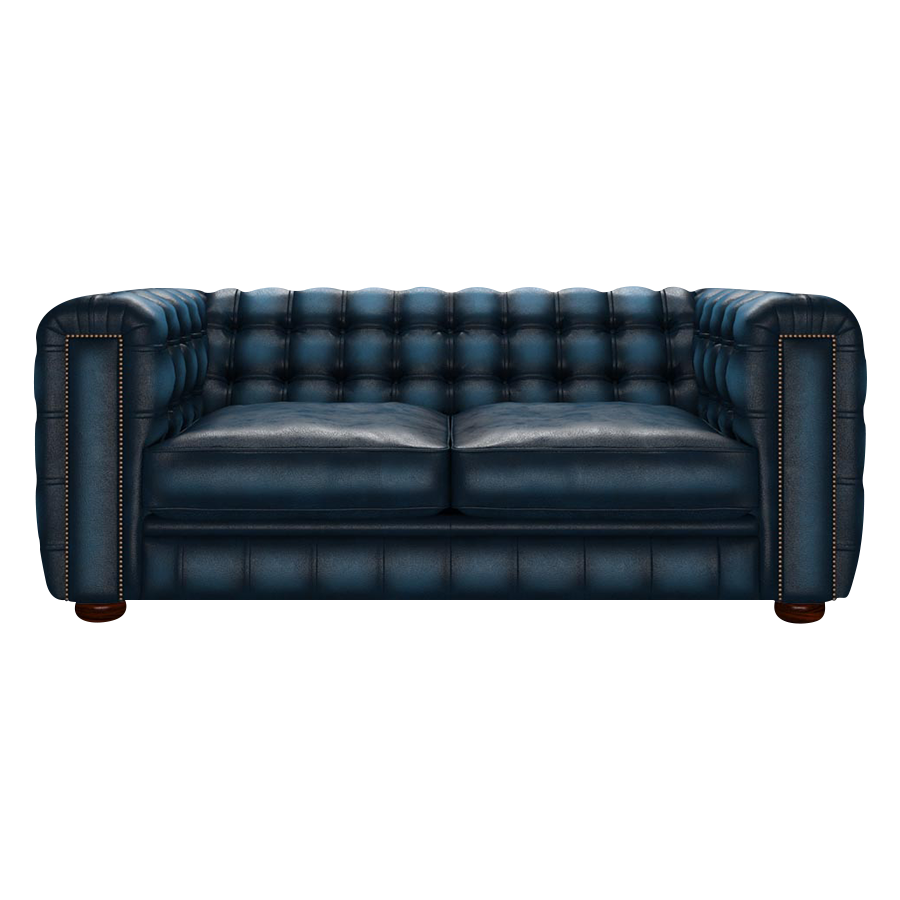 Kingsley 3 Sits Chesterfield Soffa Antique Blue