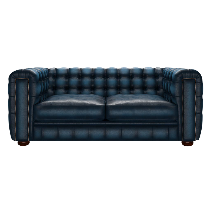 Kingsley 3 Sits Chesterfield Soffa Antique Blue