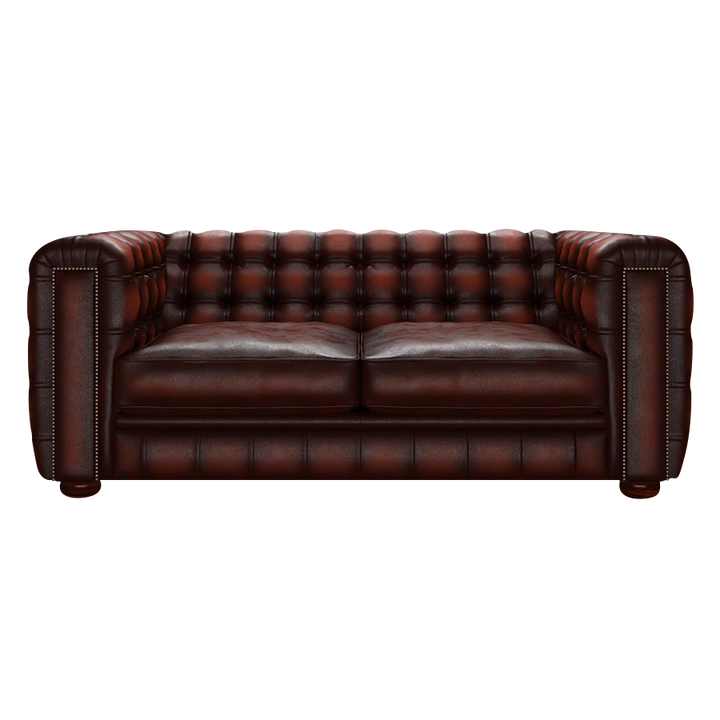 Kingsley 3 Sits Chesterfield Soffa Antique Chestnut