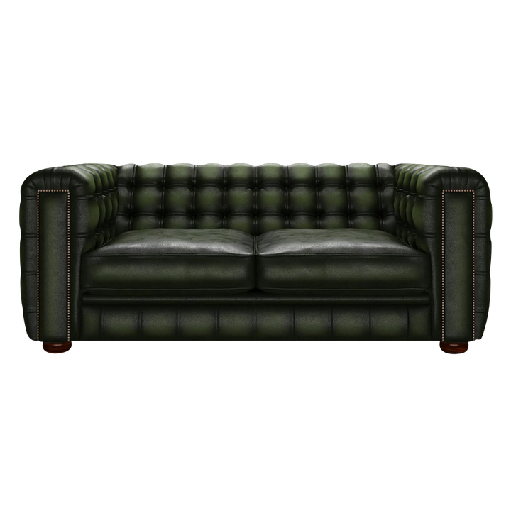 Kingsley 3 Sits Chesterfield Soffa Antique Green
