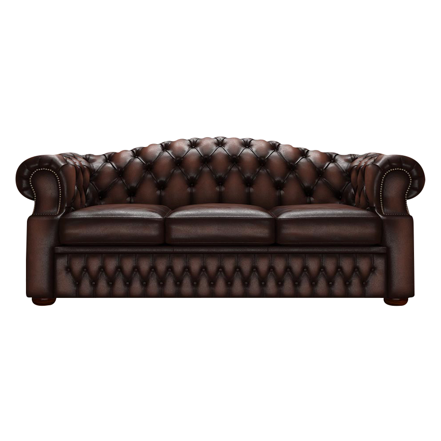 Lawrence 3 Sits Chesterfield Soffa Antique Brown