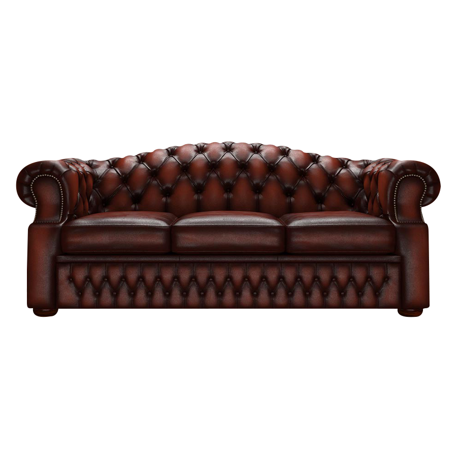 Lawrence 3 Sits Chesterfield Soffa Antique Chestnut