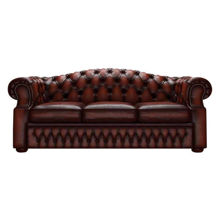 Lawrence 3 Sits Chesterfield Soffa Antique Chestnut