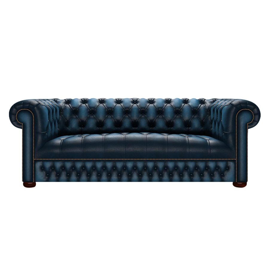 Linwood 3 Sits Chesterfield Soffa Antique Blue