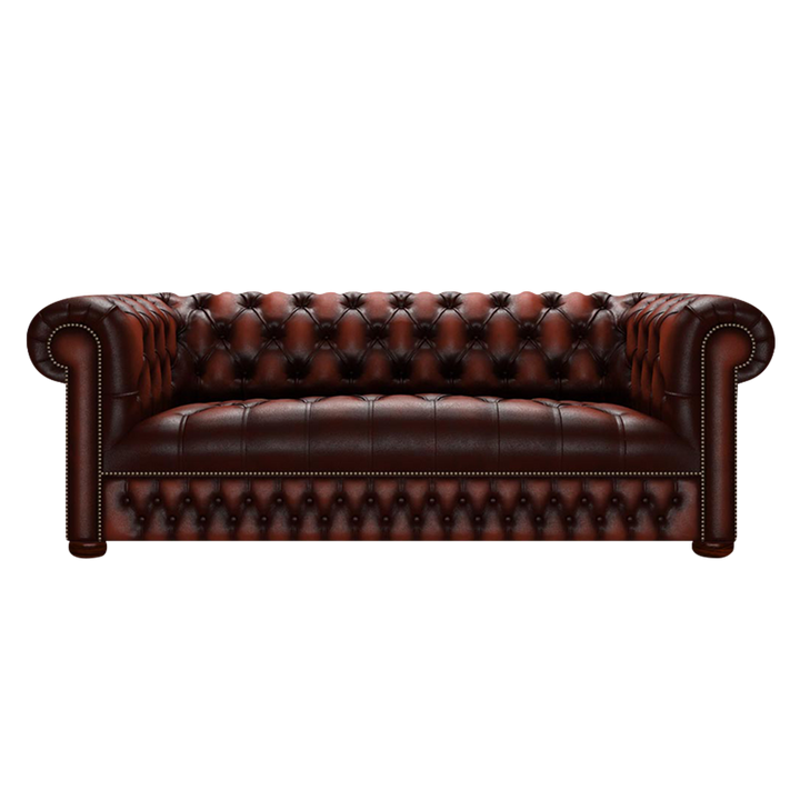 Linwood 3 Sits Chesterfield Soffa Antique Chestnut