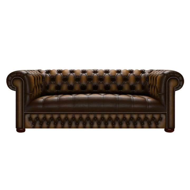 Linwood 3 Sits Chesterfield Soffa Antique Gold
