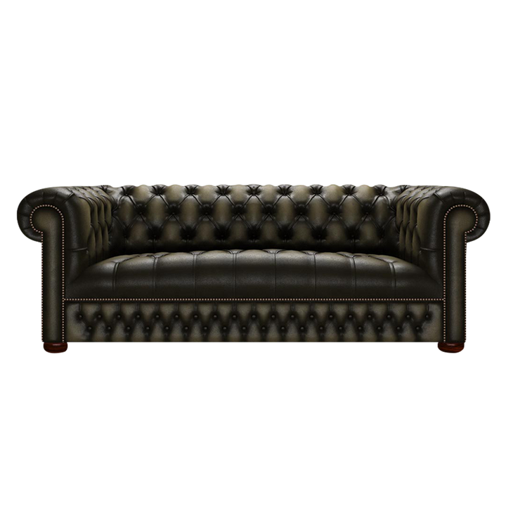 Linwood 3 Sits Chesterfield Soffa Antique Olive