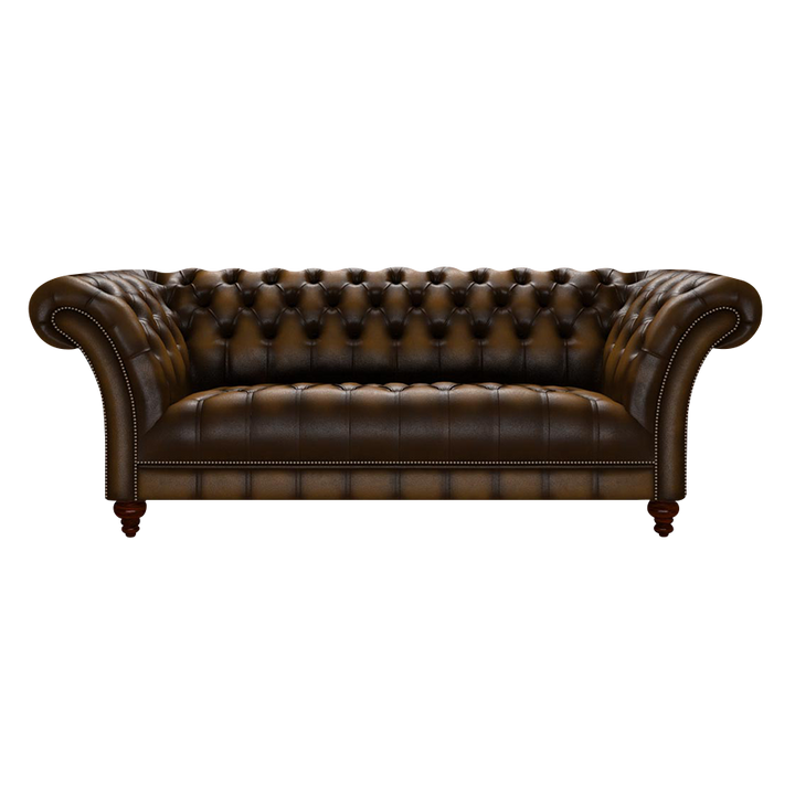 Montgomery 3 Sits Chesterfield Soffa Antique Gold