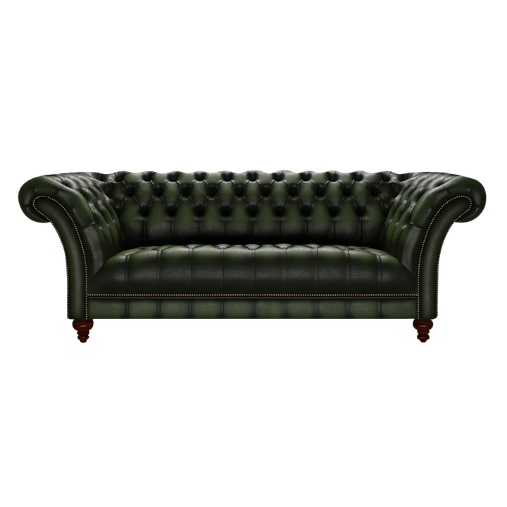 Montgomery 3 Sits Chesterfield Soffa Antique Green