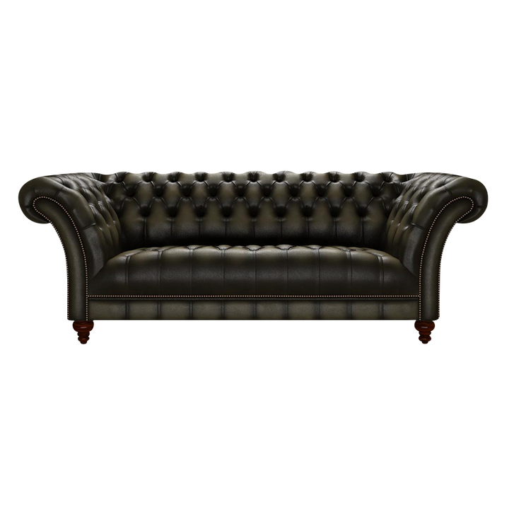 Montgomery 3 Sits Chesterfield Soffa Antique Olive