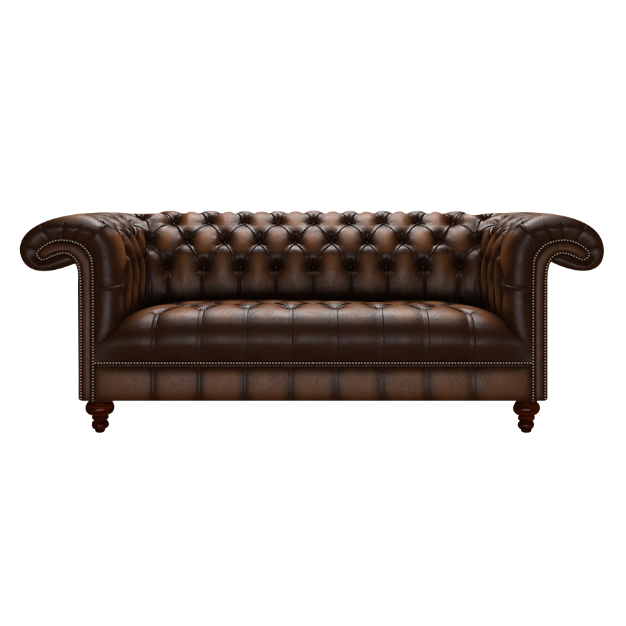 Nelson 3 Sits Chesterfield Soffa Antique Autumn Tan