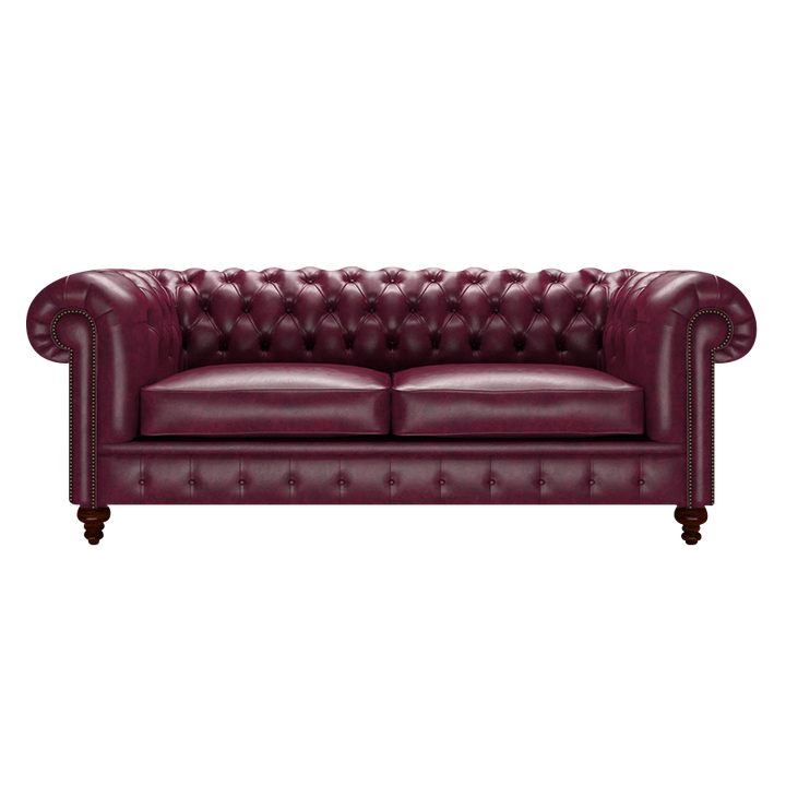 Raleigh 3 Sits Chesterfield Soffa Old English Burgundy
