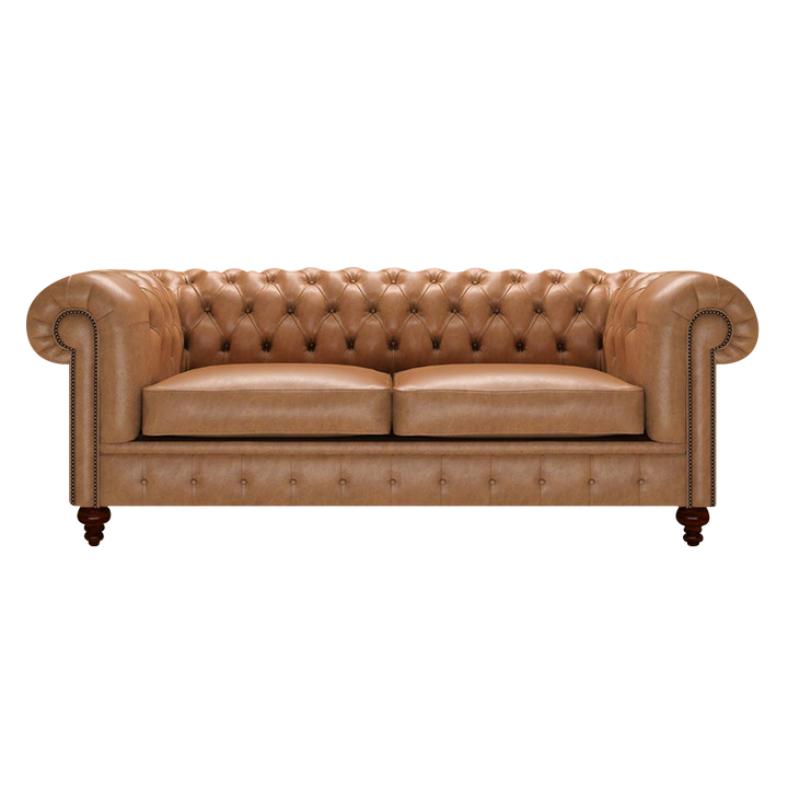 Raleigh 3 Sits Chesterfield Soffa Old English Tan