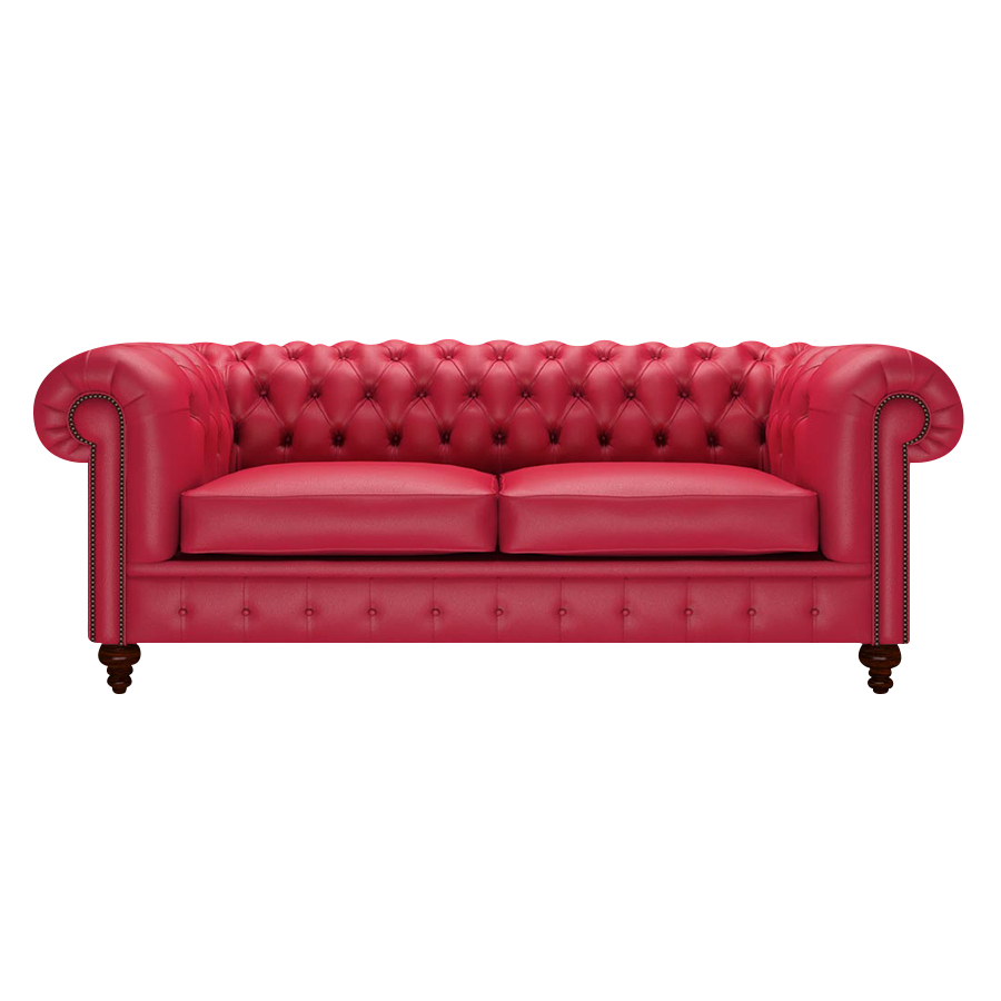 Raleigh 3 Sits Chesterfield Soffa Shelly Flame Red