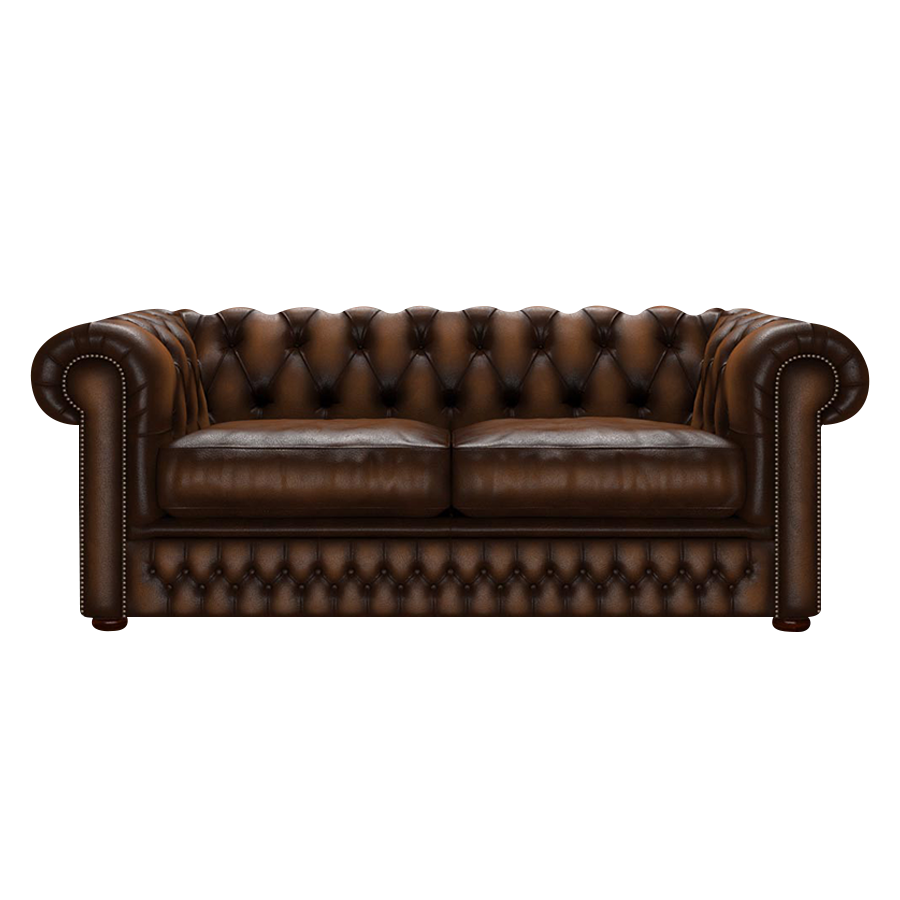 Shackleton 3 Sits Chesterfield Soffa Antique Autumn Tan