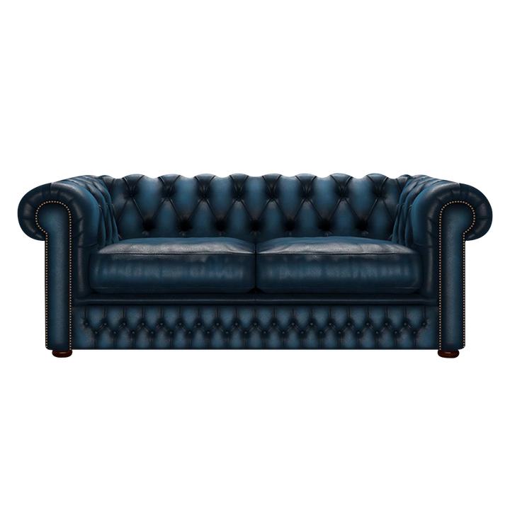 Shackleton 3 Sits Chesterfield Soffa Antique Blue