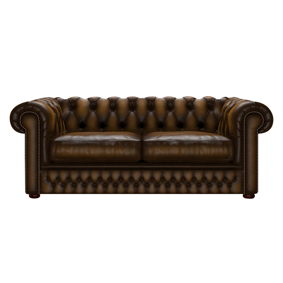 Shackleton 3 Sits Chesterfield Soffa Antique Gold