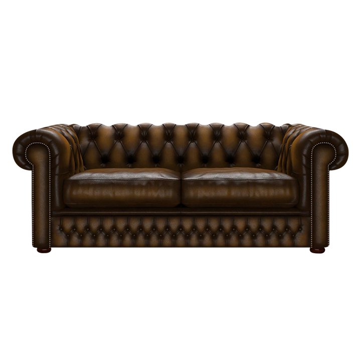 Shackleton 3 Sits Chesterfield Soffa Antique Gold