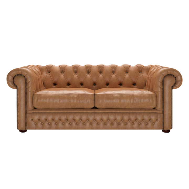 Shackleton 3 Sits Chesterfield Soffa Old English Tan