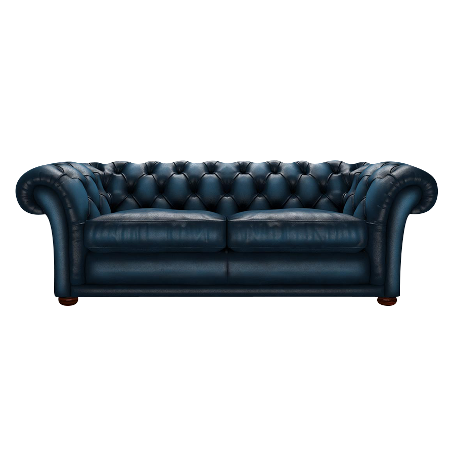 Shakespeare 3 Sits Chesterfield Soffa Antique Blue