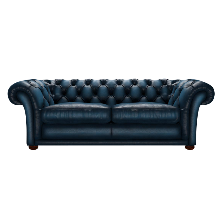 Shakespeare 3 Sits Chesterfield Soffa Antique Blue