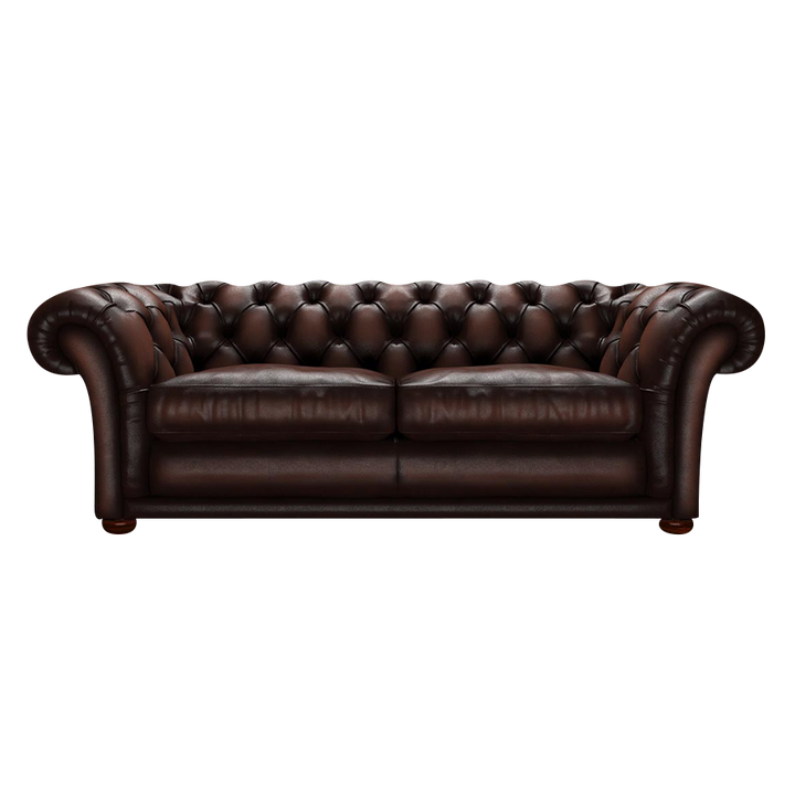 Shakespeare 3 Sits Chesterfield Soffa Antique Brown