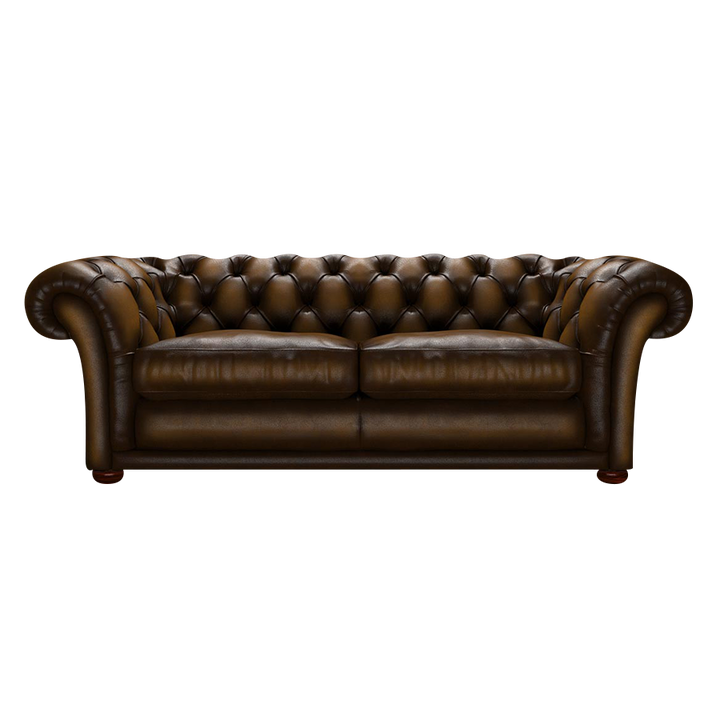 Shakespeare 3 Sits Chesterfield Soffa Antique Gold