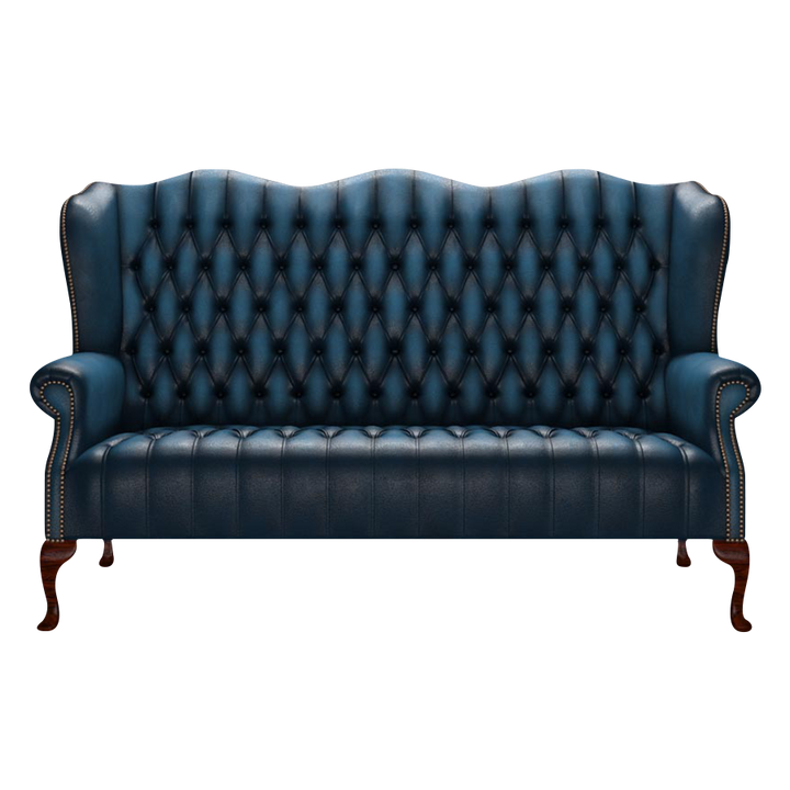 Wade 3 Sits Chesterfield Soffa Antique Blue