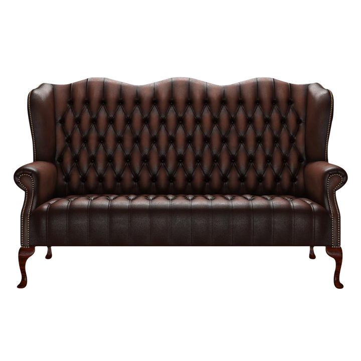 Wade 3 Sits Chesterfield Soffa Antique Brown