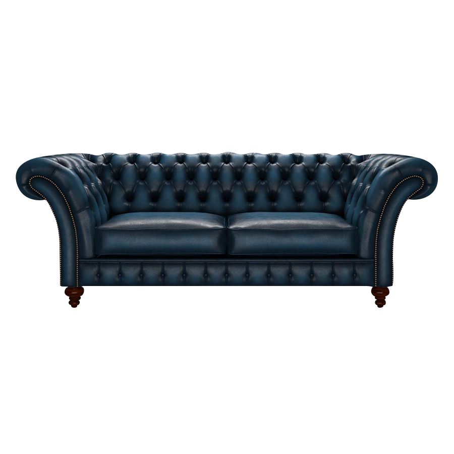 Wordsworth 3 Sits Chesterfield Soffa Antique Blue