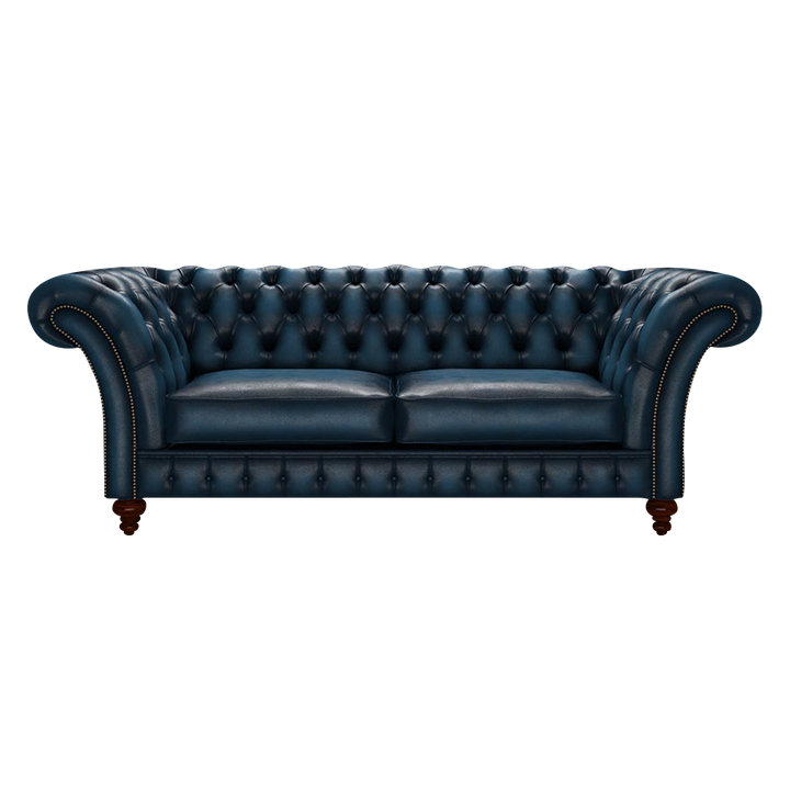Wordsworth 3 Sits Chesterfield Soffa Antique Blue