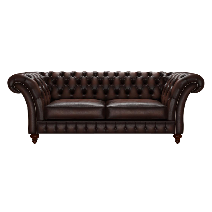 Wordsworth 3 Sits Chesterfield Soffa Antique Brown