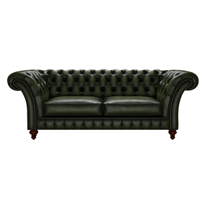 Wordsworth 3 Sits Chesterfield Soffa Antique Green