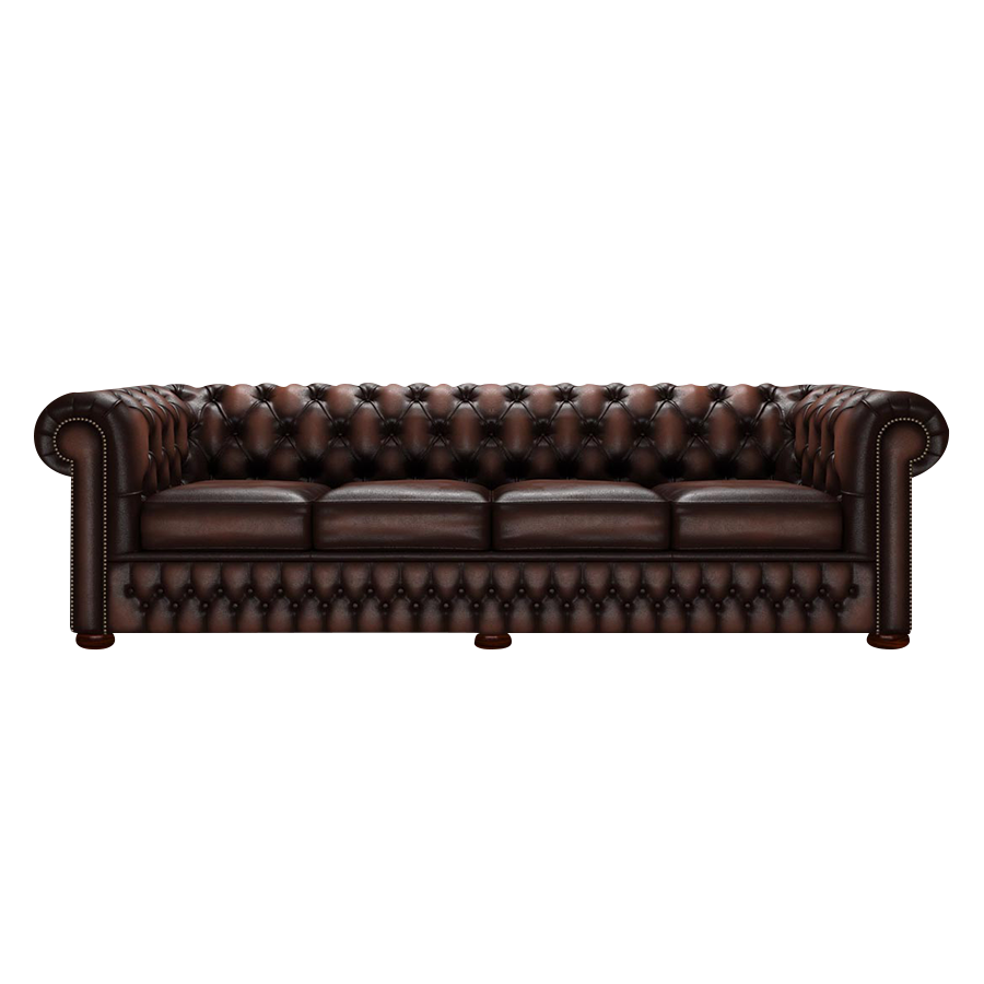 Classic 4 Sits Chesterfield Soffa Antique Brown