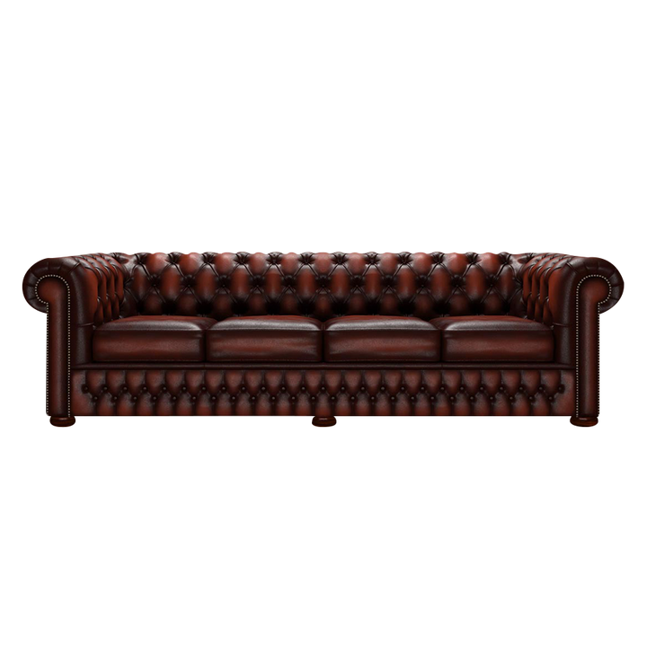 Classic 4 Sits Chesterfield Soffa Antique Chestnut