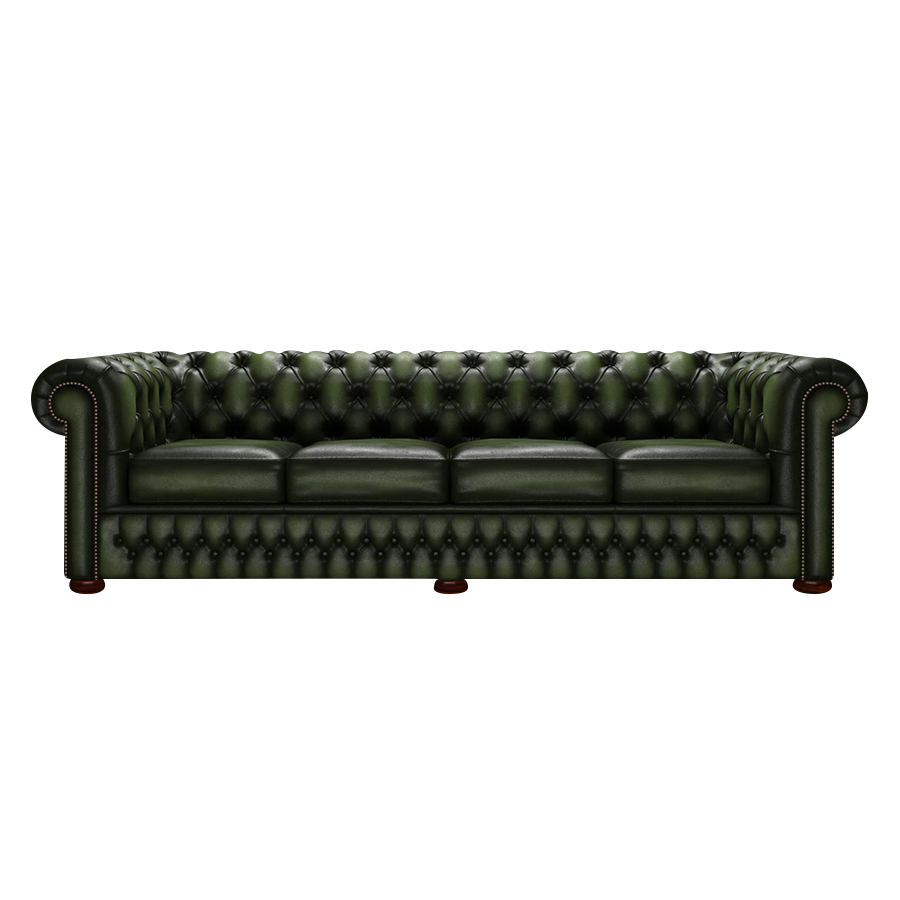Classic 4 Sits Chesterfield Soffa Antique Green