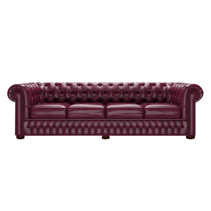 Classic 4 Sits Chesterfield Soffa Old English Burgundy