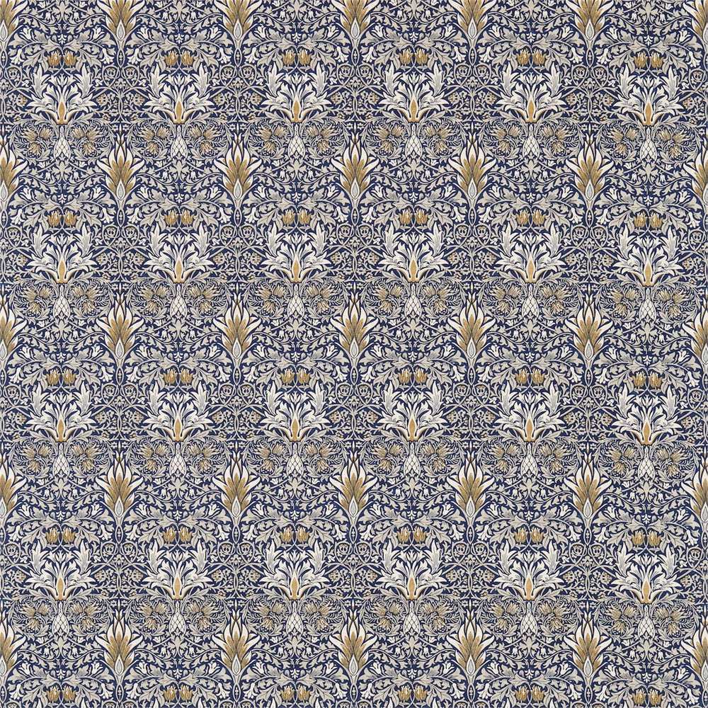 Morris and Co Tyg Snakeshead Indigo Hemp