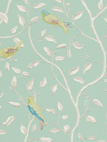 Sanderson Tapet Finches Duck Egg