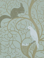 Sanderson Tapet Squirrel and Dove Eggshell/Ivory