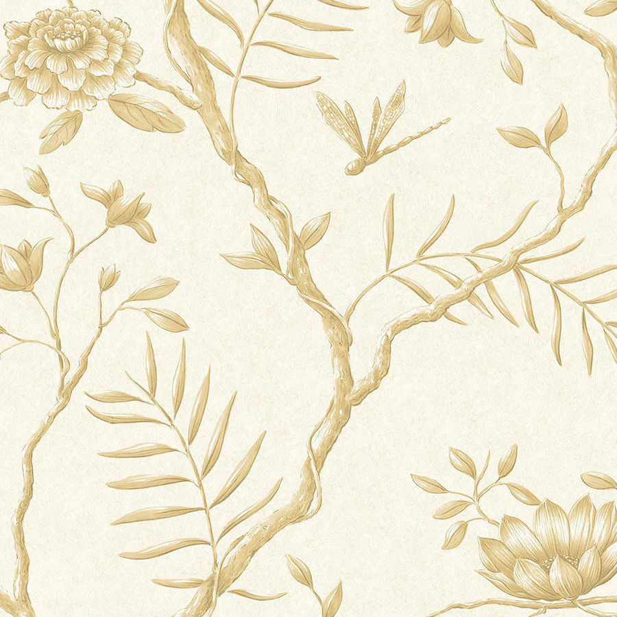 Lewis and Wood Tapet Jasper Peony Buttermilk Reverse