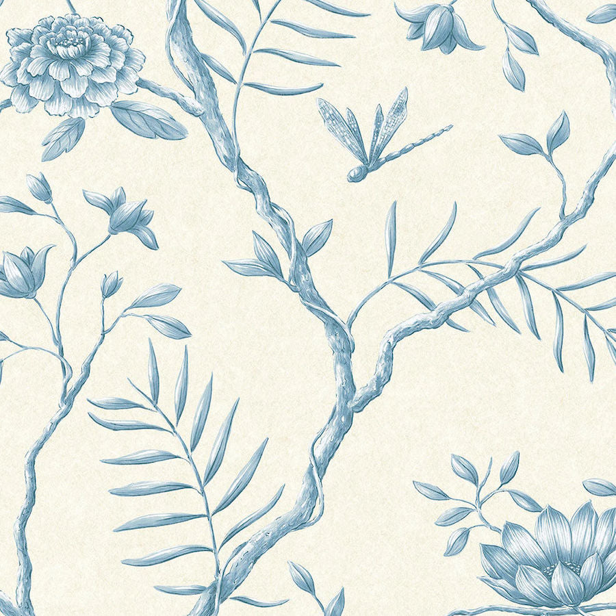 Lewis and Wood Tapet Jasper Peony China Blue