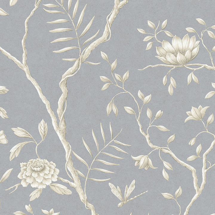 Lewis and Wood Tapet Jasper Peony Metallic Silverstone