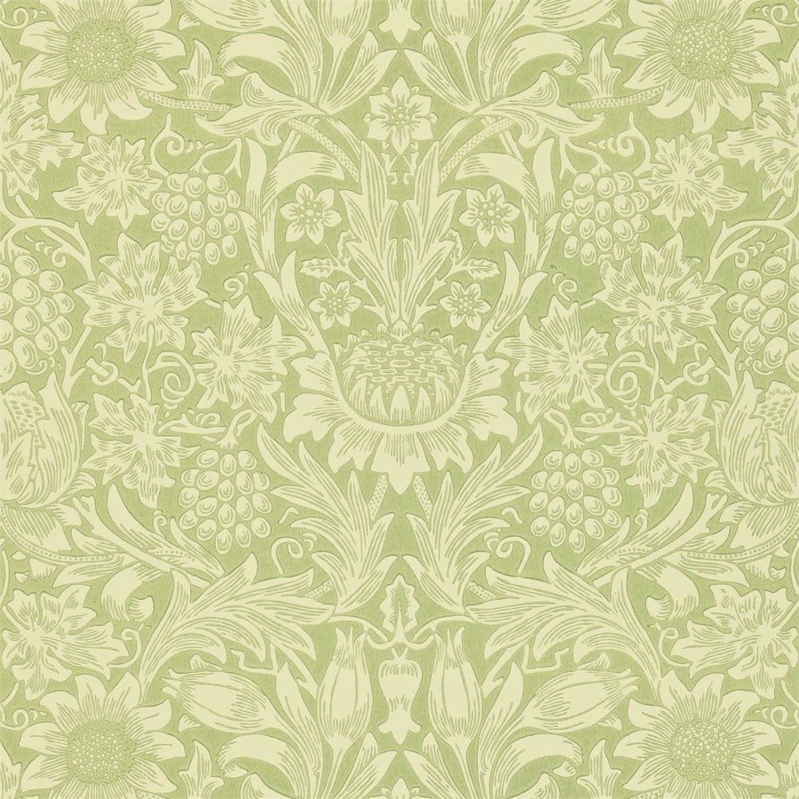 Morris and Co Tapet Sunflower Pale Green