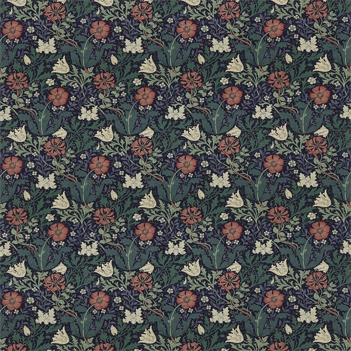 Morris and Co Tyg Compton Indigo Green