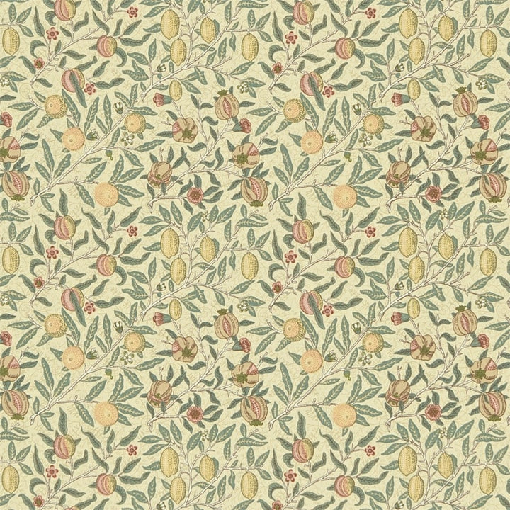 Morris and Co Tyg Fruit Minor Ivory Teal