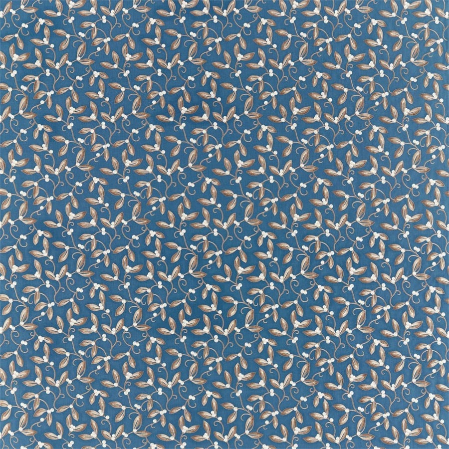 Lataa kuva Galleria-katseluun, Morris and Co Tyg Mistletoe Embroidery May Blue
